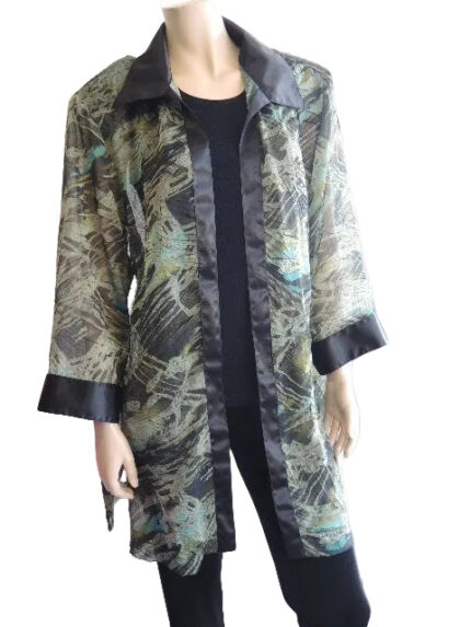 Crushed Satin Trim Jacket