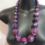 Painted Chunky Bead Necklace (purple)